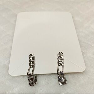 Silver Plated Chain Link Hoop Earrings